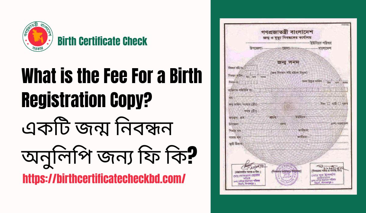 What is the Fee For a Birth Registration Copy?